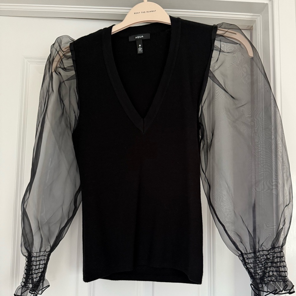 AQUA Puff Sleeve Shirt/Sweater